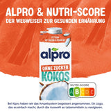 Alpro Kokosnussdrink ohne Zucker – Ohne Süßstoffe – Vegan und milchfrei – Von Natur aus laktosefrei und fettarm – Reich an Kalzium und Vitaminen – 8 x 1 L