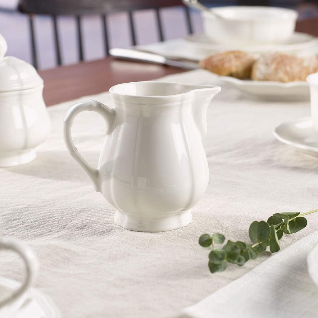Villeroy & Boch Manoir Milchbecher, 250 ml, Höhe: 9,1 cm, Premium Porzellan, weiß