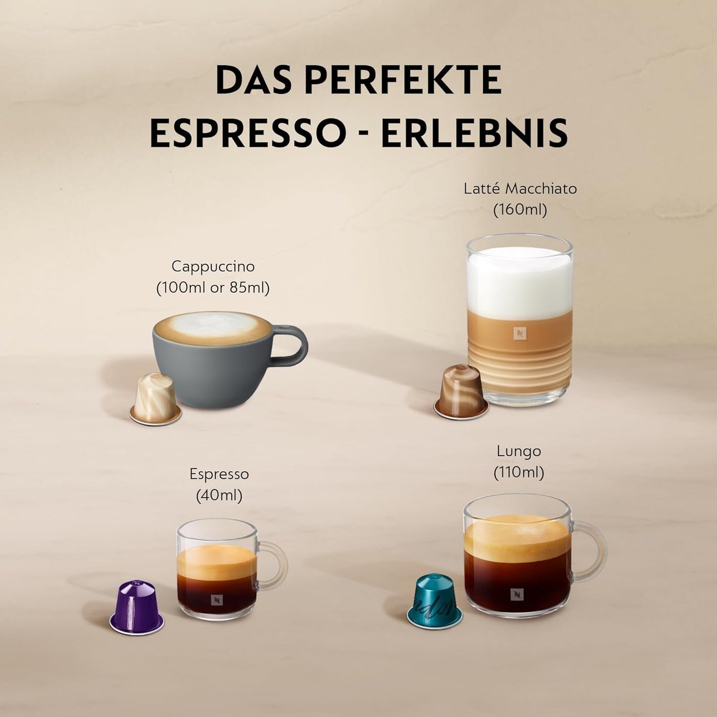 Espressomaschine mit Nespresso-Kapseln XN761B Citiz&Milk | Automatischer Standby-Modus | 1260 Watt | Fassungsvermögen des Wassertanks: 1 l | Pumpendruck: 19 bar | Silber
