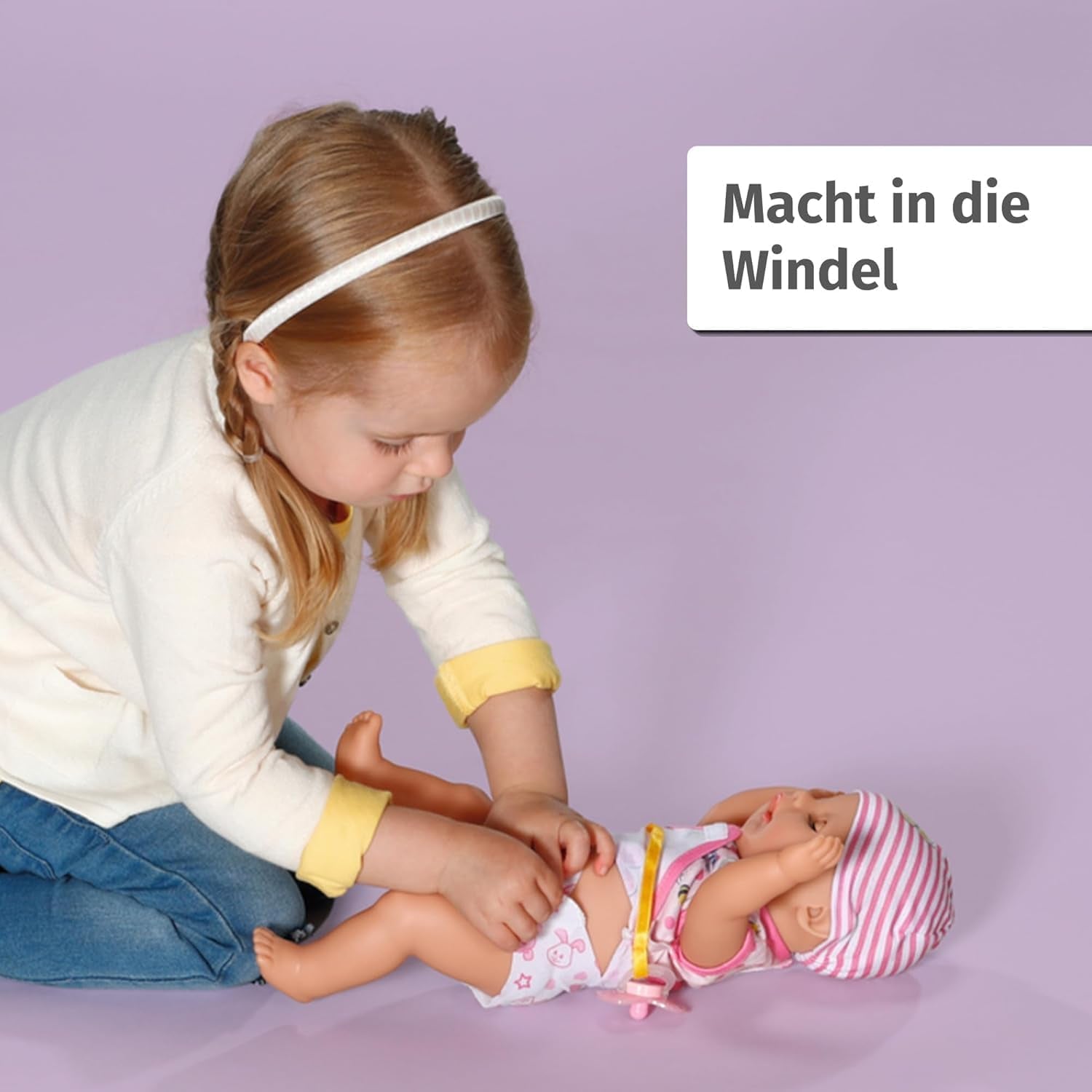 BABY Born Lena (Mädchen) 36 cm, Puppe mit 7 Funktionen für Kinder ab 1 Jahr, funktioniert ohne Batterie, große Puppe 36 cm, 834596 Zapf Creation, rosa Naty Shop-Puppen