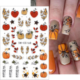 3D Herbst Nagelaufkleber Kürbisblätter Nagelaufkleber Geometrische Linie Blumen Nagelaufkleber Thanksgiving Day Design Nagelaufkleber Herbst Kürbis Nagelaufkleber Nagelzubehör Nagelkunst