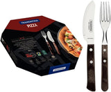 Tramontina PIZZA Besteck, 8-teiliges Set, Für 4 Personen, Rostfreier Edelstahl, Fsc-Zertifizierte Holzgriffe, Spülmaschinenfest Kitchen Naty Shop