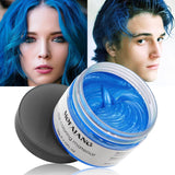 Temporäre Haarfarbe, Styling-Haarton für Männer und Frauen, natürliche Haarpomade, Haarfärbewachs für Party, Cosplay und Halloween, 4,23 oz (Silbergrau) Naty Shop Haarfarbe 4 Blau