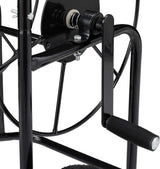 Relaxdays Schlauchwagen, mobile Schlauchtrommel, 1/2" und 3/4" Anschluss, Schlauch bis 80 m, 2 Rollen, Metall, schwarz