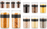 BODUM PRESSO Vorratsdosen, Kunststoff, schwarz, 4 x 0,25 l, 3 x 0,6 l, 3 x 1 l, 2 x 2 l Naty Shop Frischhaltedosen Schwarz 4 x 0,25 l, 3 x 0,6 l, 3 x 1,0 l, 2 x 2,0 l