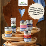 Herbaria Obazd ist! bio 90g M-Dose – Bio-Gewürzmischung bayerischen Biergartenklassiker Obazda – für Brotaufstriche, Käsegerichte, Käsefondue – Raclette Gewürze – in nachhaltiger Aromaschutz-Dose