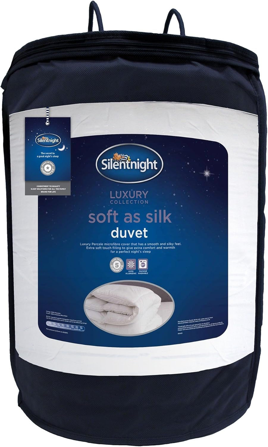 Bettdecke Silentnight Soft as Silk, 10,5 Tog, für Doppelbetten, weiß, Mikrofaser, weiß, King-Size-Bettdecken und Steppdecken Naty Shop 40X35X35 cm 10,5 Tog
