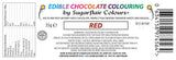 Lebensmittelfarbe Sugarflair Chocolate Lebensmittelfarbe für rote Schokolade - Farbige Bio-Kakaobutter, Schokoladenfarbe zum Färben von Schokolade, Pralinen - 35g