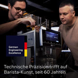 Automatische Espressomaschine Siemens EQ900, großer TFT-Farbbildschirm, 2 Bohnenbehälter, 36 Heiß- und Kaltgetränke, kalter Kaffee, superleise, Zwei-Tassen-Funktion, App-Steuerung, Edelstahl, TQ907D03