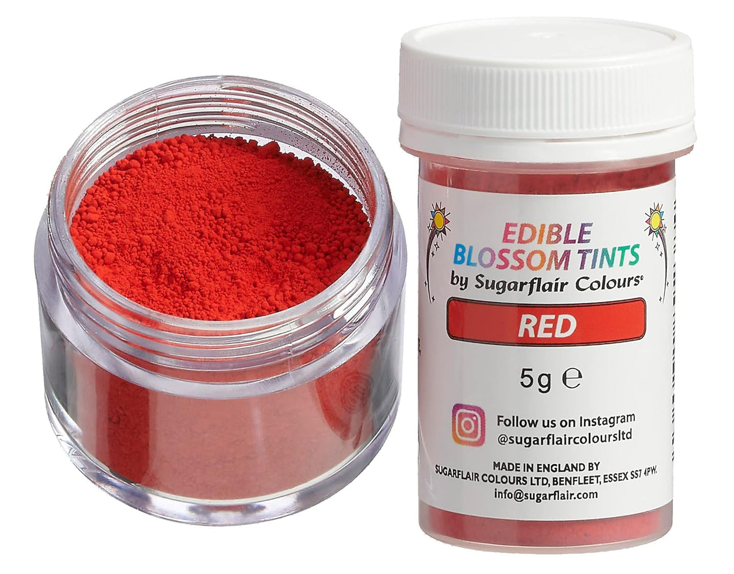 Sugarflair Blossom Tint Dust Red – Lebensmittelfarbpulver für Kuchendekorationen, Fondant, Zuckerguss, Schokolade, Buttercreme, Macarons und mehr – 5 g