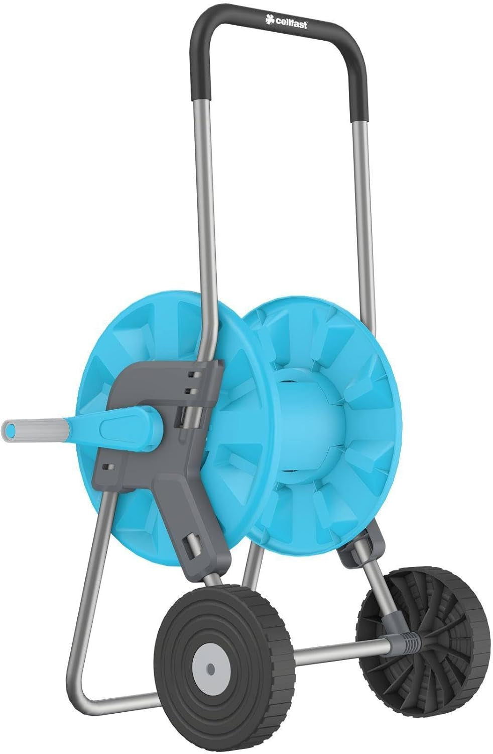 CELLFAST Gartenschlauchwagen, 2-Rad-Schlauchaufroller, korrosionsbeständiger Gartenschlauchaufroller, verhindert Schlauchbiegung, 1/2 Zoll, 45 m, Aluplus