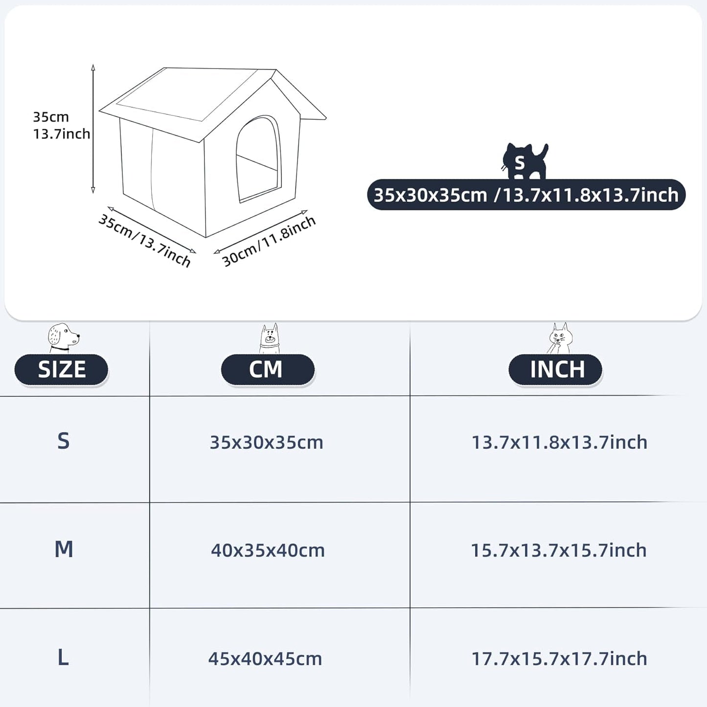 Katzenhaus Für Draußen Winterfest Wasserdicht Wetterfester Katzenhöhle Haustierhaus mit Katzenmatte Warm Hundehöhle Waschbar Hundehaus Tierheim Für Streuner Haustiere 40x35x40