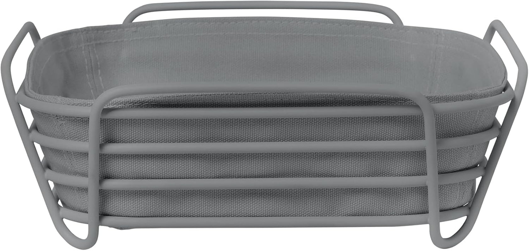 Blomus -DELARA- Brotkorb Größe L, quadratisch, abnehmbare Stofftasche, elegantes Design, 26 x 26 cm, Farbe Moonbeam (64075) Frischhaltedosen Naty Shop Haifischhaut Einheitsgröße
