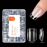 Modelones Nagelspitzen 216-teilig – Nagelspitzen-Set mit vollständiger Abdeckung, weiches Gel-Spitzen-Set, vorpolierende PMMA-Harz-Nagelspitzen, DIY-Kleber auf künstlichen Nägeln für Nagelkunst, kurze Mandeln XS