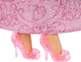 Mattel DISNEY Prinzessin Aurora – Puppe mit ikonischem Outfit, abnehmbaren Schuhen und Tiara, glitzerndem Oberteil und abnehmbarem gemustertem Rock, langes Haar zum Stylen, HLW09