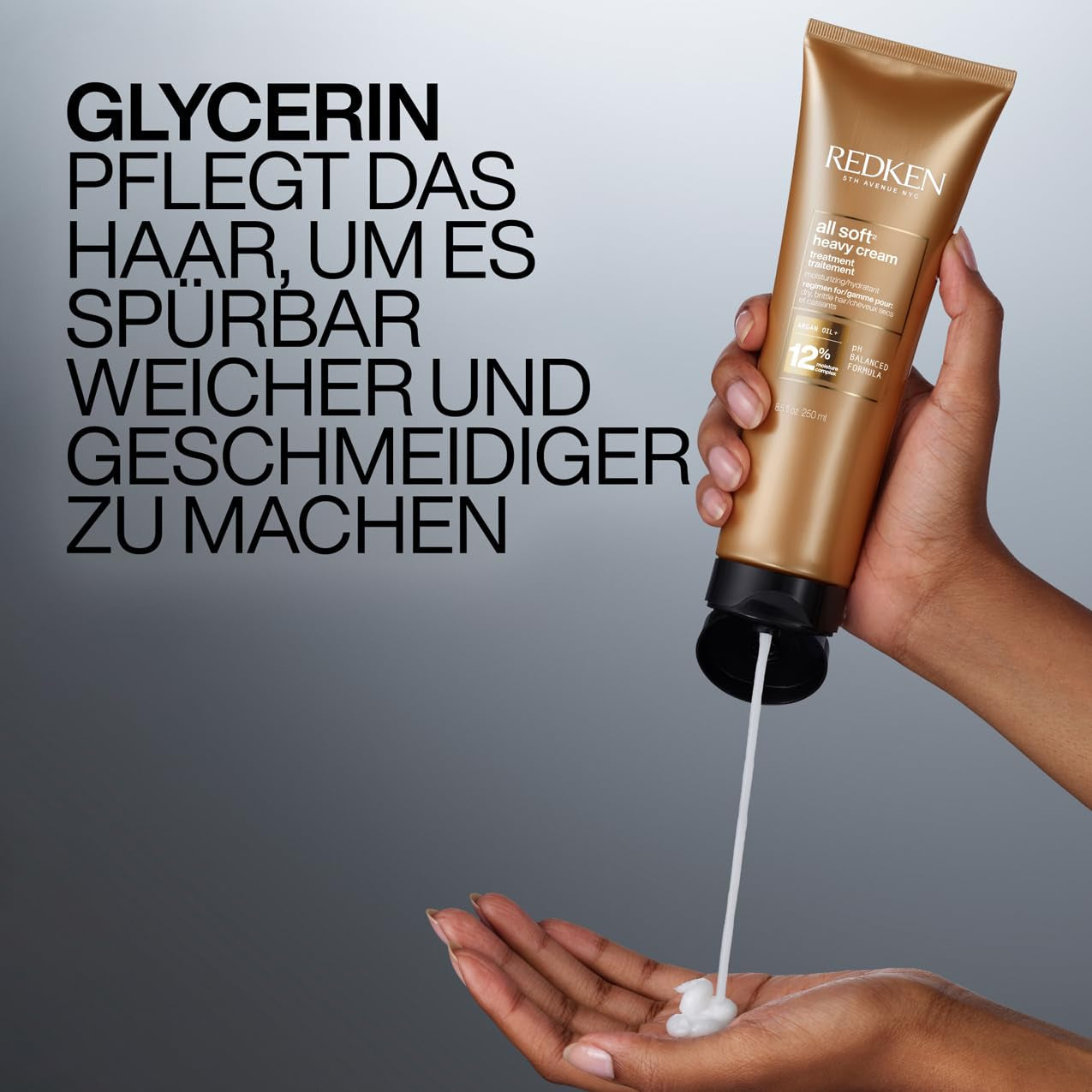 Redken Haarmaske für trockenes und sprödes Haar, revitalisiert und spendet Feuchtigkeit, mit Keratin-Komplex und Arganöl, All Soft Heavy Cream, 1 x 250 ml Naty Shop Haarmaske