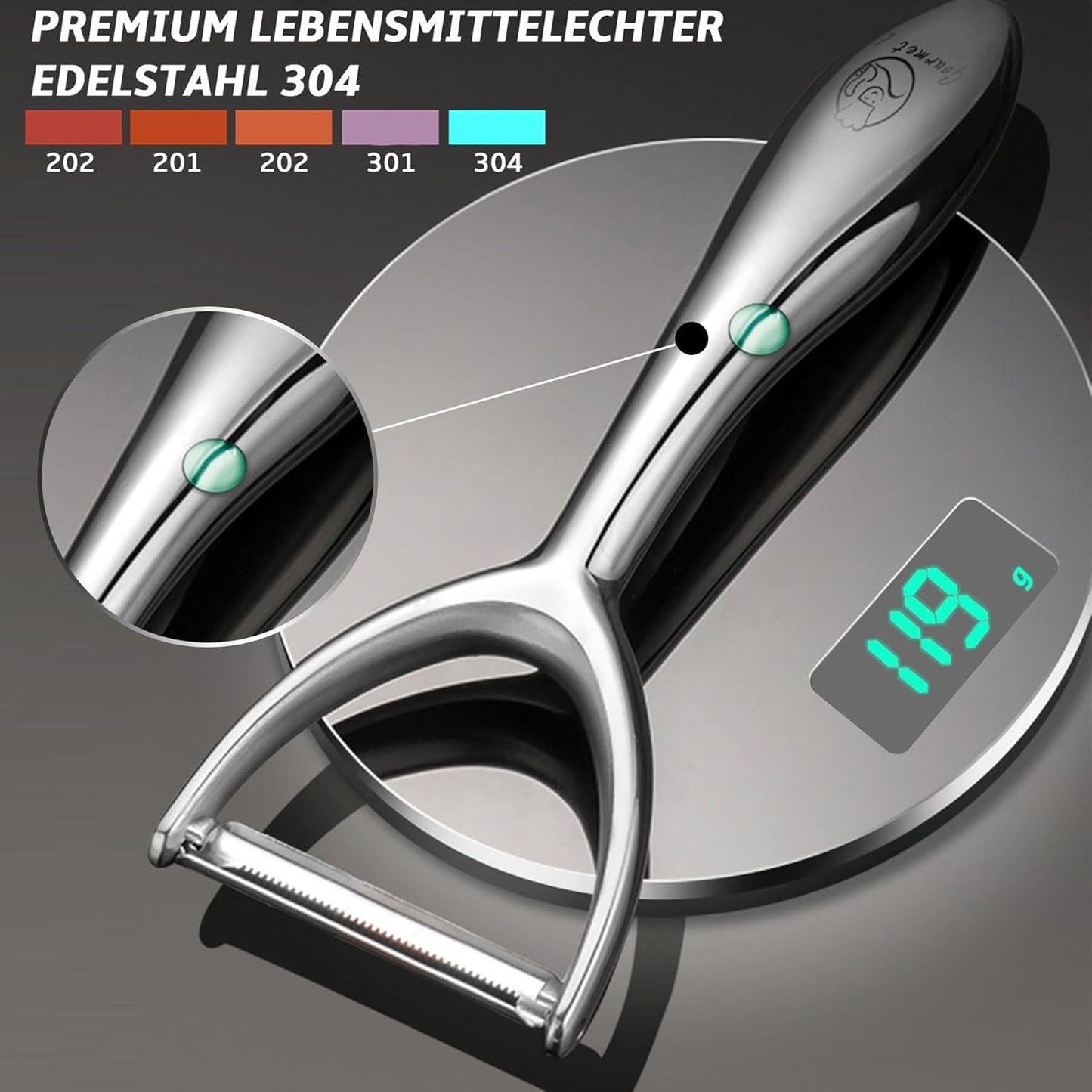 Premium-Obst- und Gemüseschäler aus Edelstahl Naty Shop Schäler