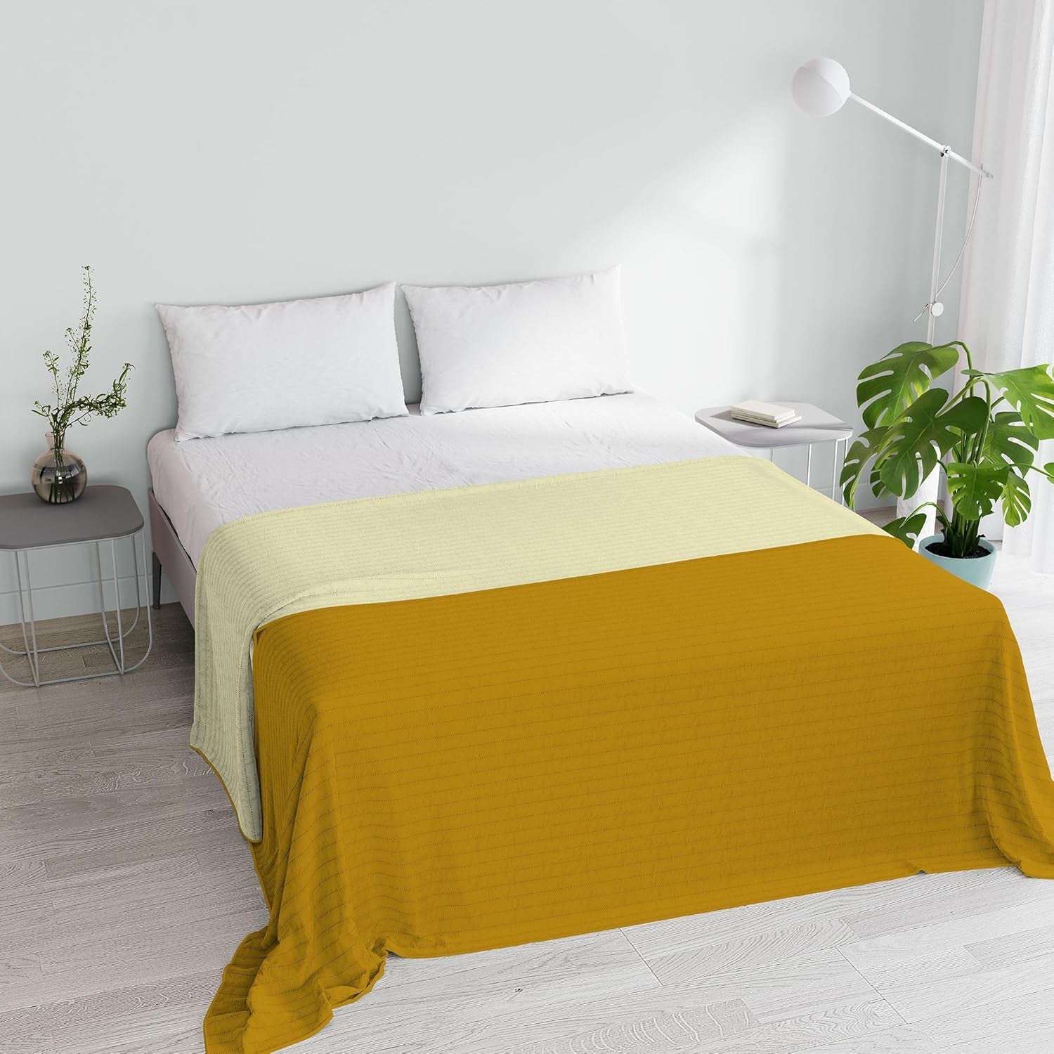Orange/Rost-Mikrofaser-Sommerdecke für Doppelbett 250 x 250 cm Naty Shop Bettdecken und Bettdecken Senf/Creme Ehe 250 x 250 cm