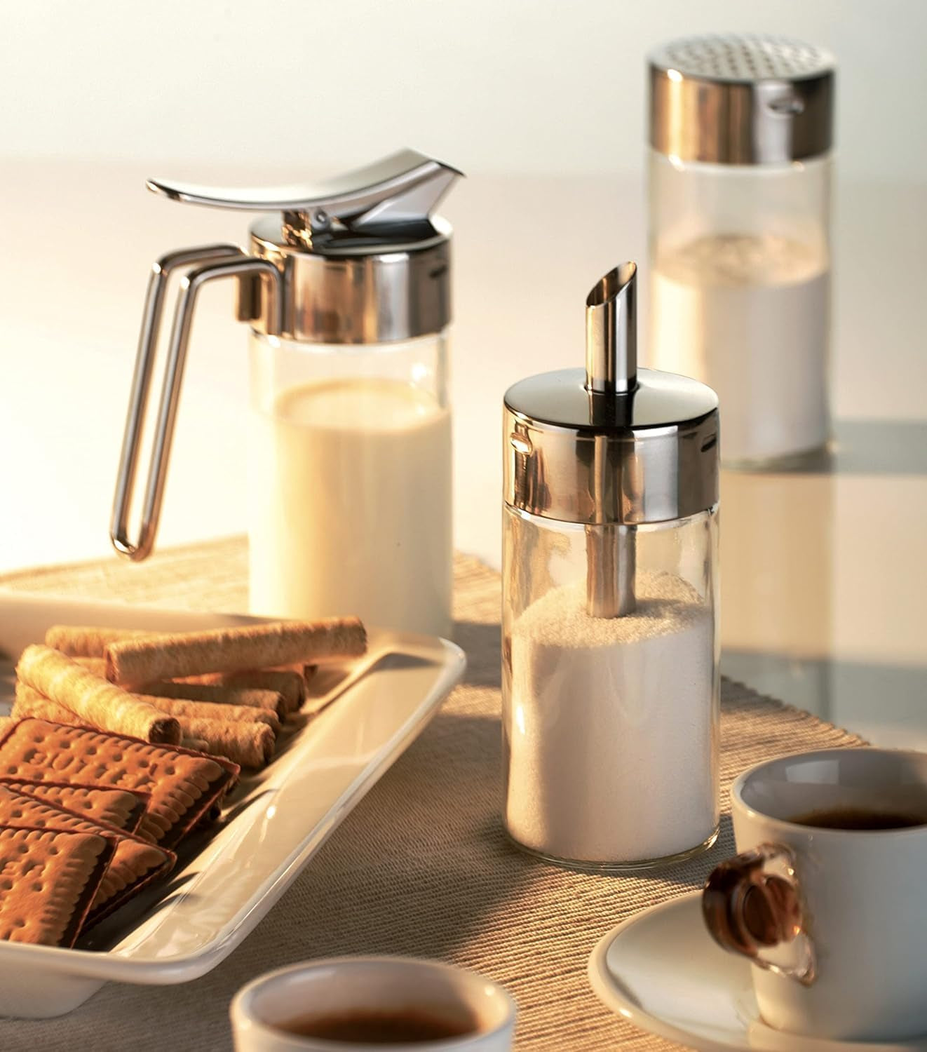 Tescoma Glasstreuer, gebürsteter Edelstahl, ideal für weißen/braunen Zucker, 225 ml