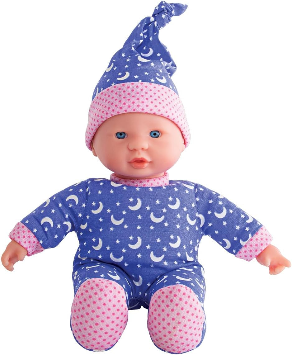 Simba 105010010 – Laura Little Star, weiche Körperpuppe in süßem Kleid und Hut mit funkelnden Monden und Sternen, 20 cm, im Dunkeln leuchtende Babypuppe für 12 Monate und mehr, Blau, Standardtitel für Naty Shop Dolls