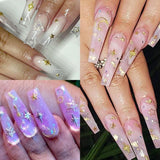 120 Stück gold-silberne Stern-Nagel-Charms, Stern-Y2K-Nägel, Metall-Stern-Nagel-Charms, verschiedene Größen, Nagelschrauben, Stern-Nageldesign, Nagelkunst, 3D-Stern-Charms, Nageldekoration, Nagel-Charms, Nagel-Zubehör