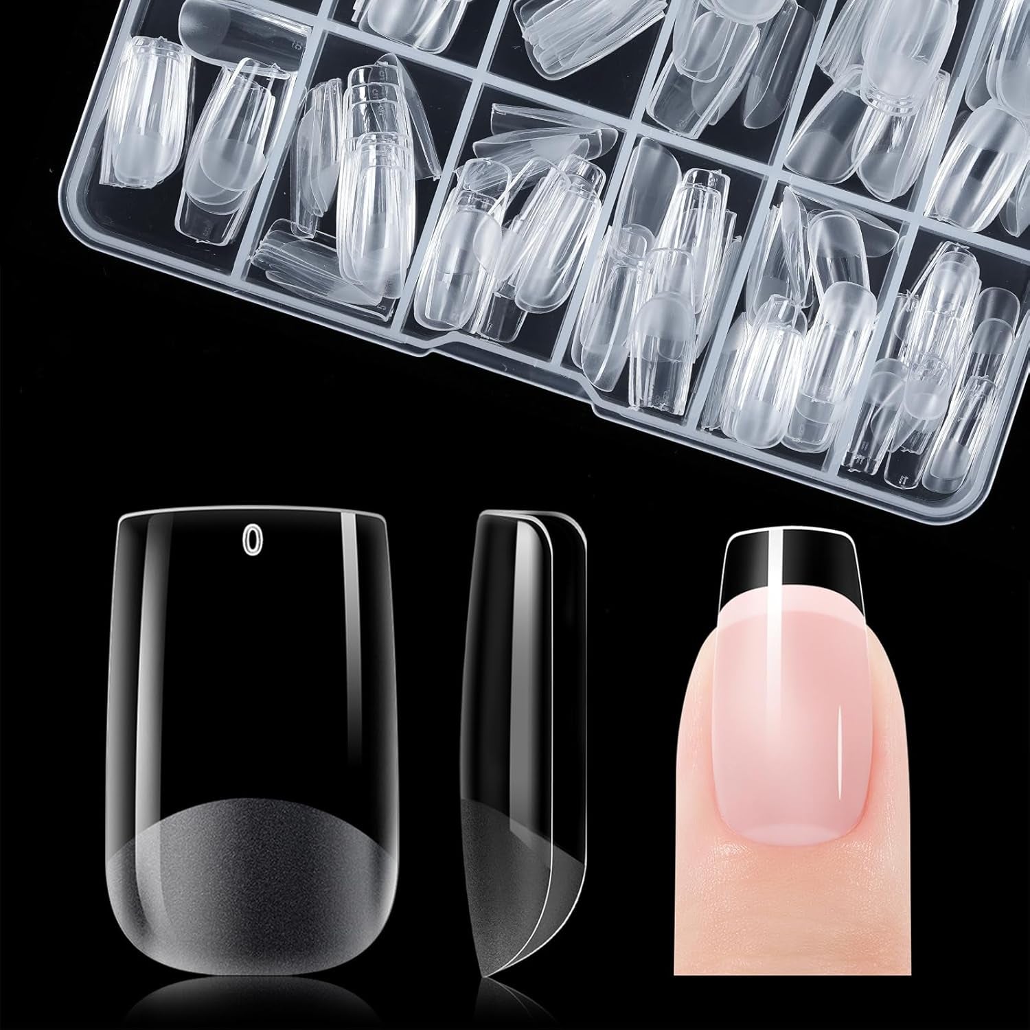 Gelike Ec Short Almond Nails – Weiche Nägel mit vollständiger Abdeckung, vorpolierte künstliche Nägel für Nagelverlängerungen, Nagelstudio zu Hause, DIY-Salon, 120 Stück, 12 Größen