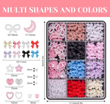 500 Stück 3D Nägel Charm Schleifen Charms Nägel Nail Art Charms Schleife Nagel Charms Nägel Nail Art Schleifen Nageldekorationen Mit Aufnahmewerkzeug Für Frauen Und Mädchen Nagel-Diy-Zubehör