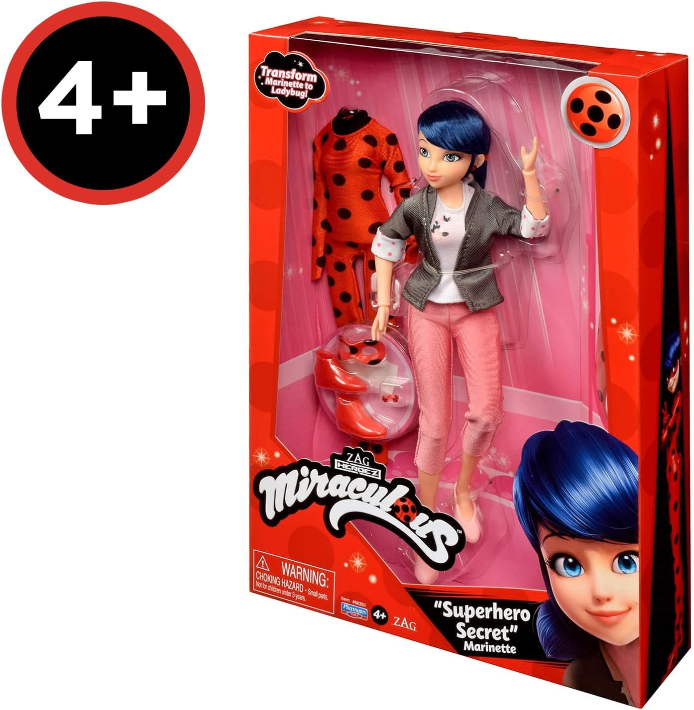 BANDAI – Miraculous Ladybug – Modepuppe Marinette und Ladybug – 26 cm große Gelenkpuppe mit 2 Outfits – Miraculous Toy Gelenkpuppe – Spielzeug für Kinder ab 4 Jahren – P50355