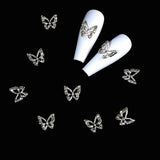 10 Stück Legierung Schmetterling Nagel Charms Metall Nail Art Anhänger Steine ​​für Diamanten Nägel Edelsteine ​​Nagel Schmuck Kunst Dekorationen Nail Art Schmuckherstellung