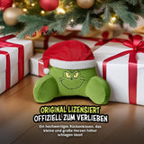 Grinch Pillow – Rückenkissen für Bett und Sofa, Rückenstütze mit Armlehnen, Lesekissen für Rücken, Nacken und Kopf, grün, 40 x 38 cm