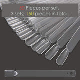 150 Stück Nail Art Tips Ring Stick, Transparente Farbe Karte Platten Nagelleck Display Ring Sticks, Nagel Salon Übungen Display Nail Tips