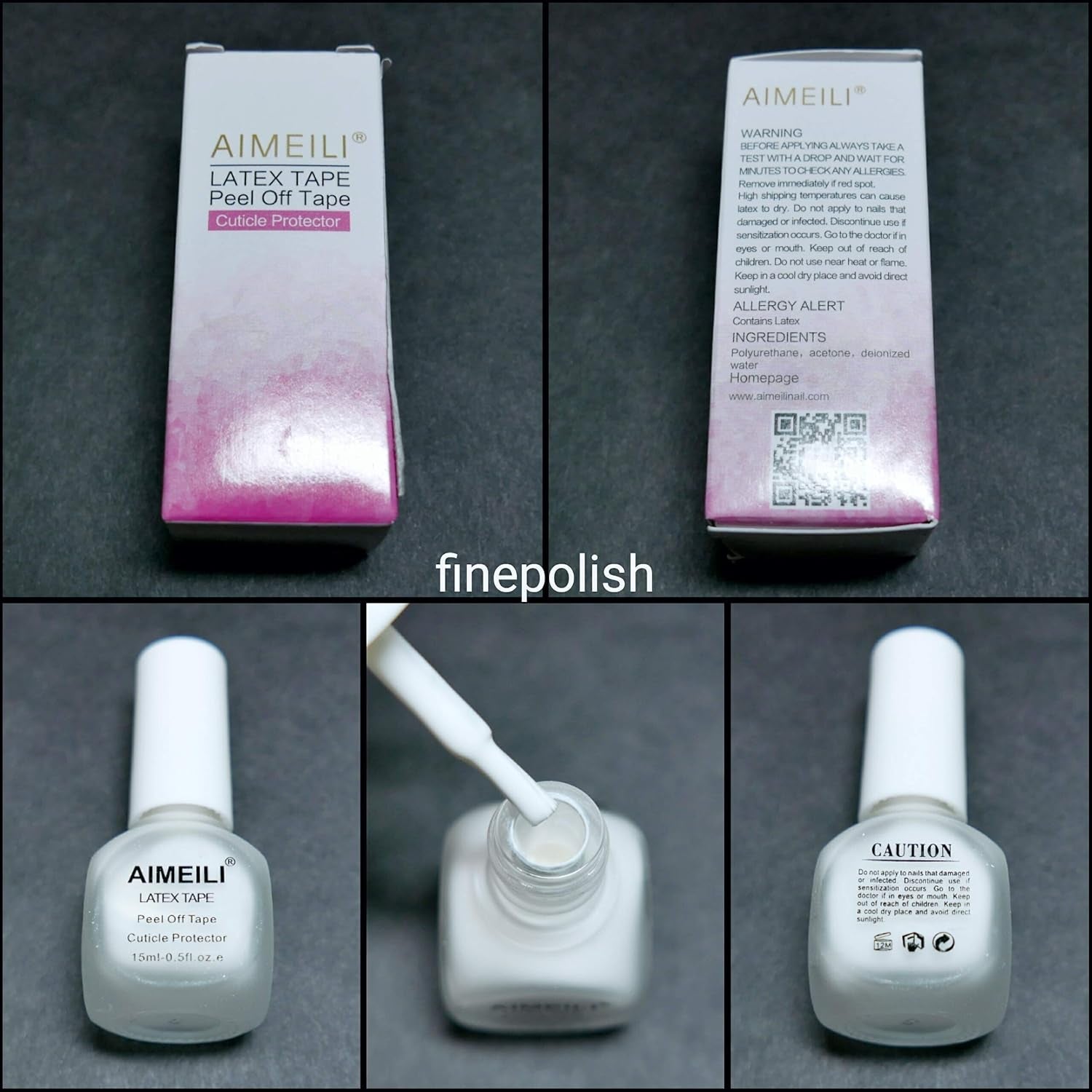 AIMEILI Latex Peel off Tape Nagelleck Korrektor Hautschutz Fingerschutz Für Nail Art Palisade Geruchlos Weiß 15Ml