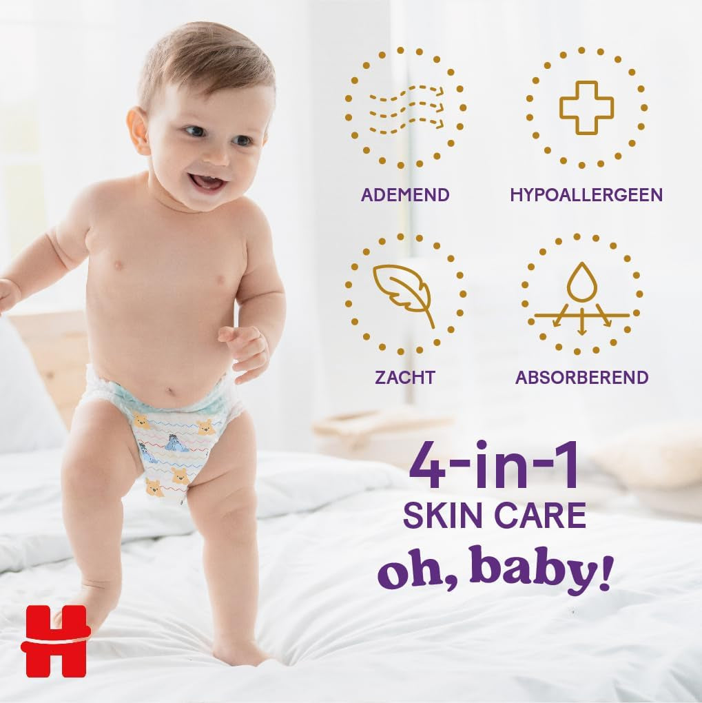 Huggies Extra Care Windeln Größe 4 (9–14 kg), 4 Bündel mit 26 Windeln – 4280 g