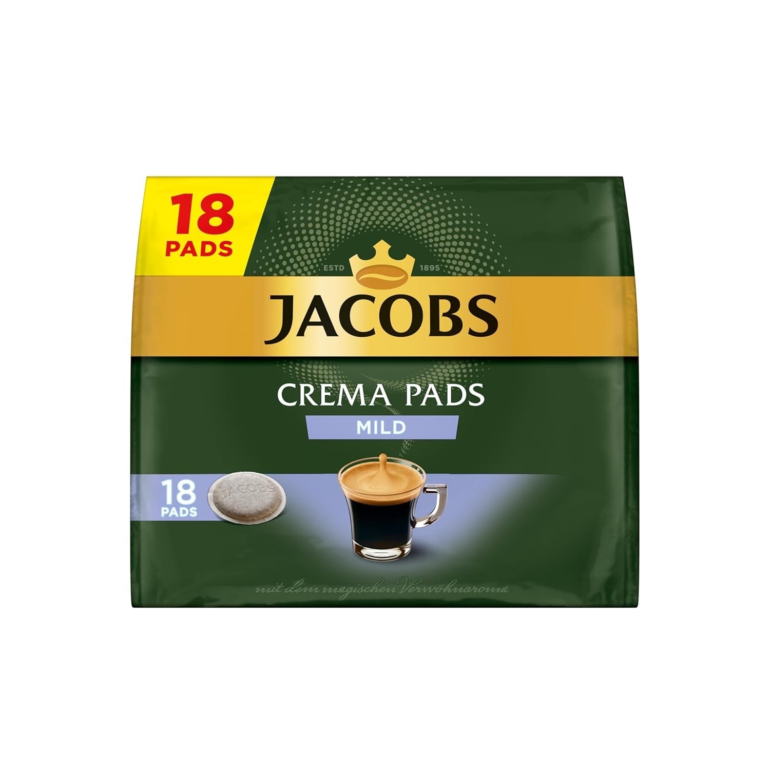 Jacobs Pads Crema Mild, Senseo-kompatible Pads, 5 x 18 Getränke, 90 Kaffeepads
