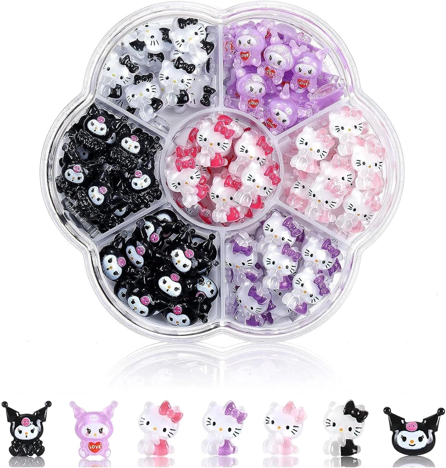 3D-Katzen-Nagelaufkleber, Nagelglitzer, Pailletten, Kunstharz-Nagelaufkleber, Nageledelsteine, Diamanten für Nagelkunst, inklusive Strass-Nagelwachsstift (Bunte Katze)