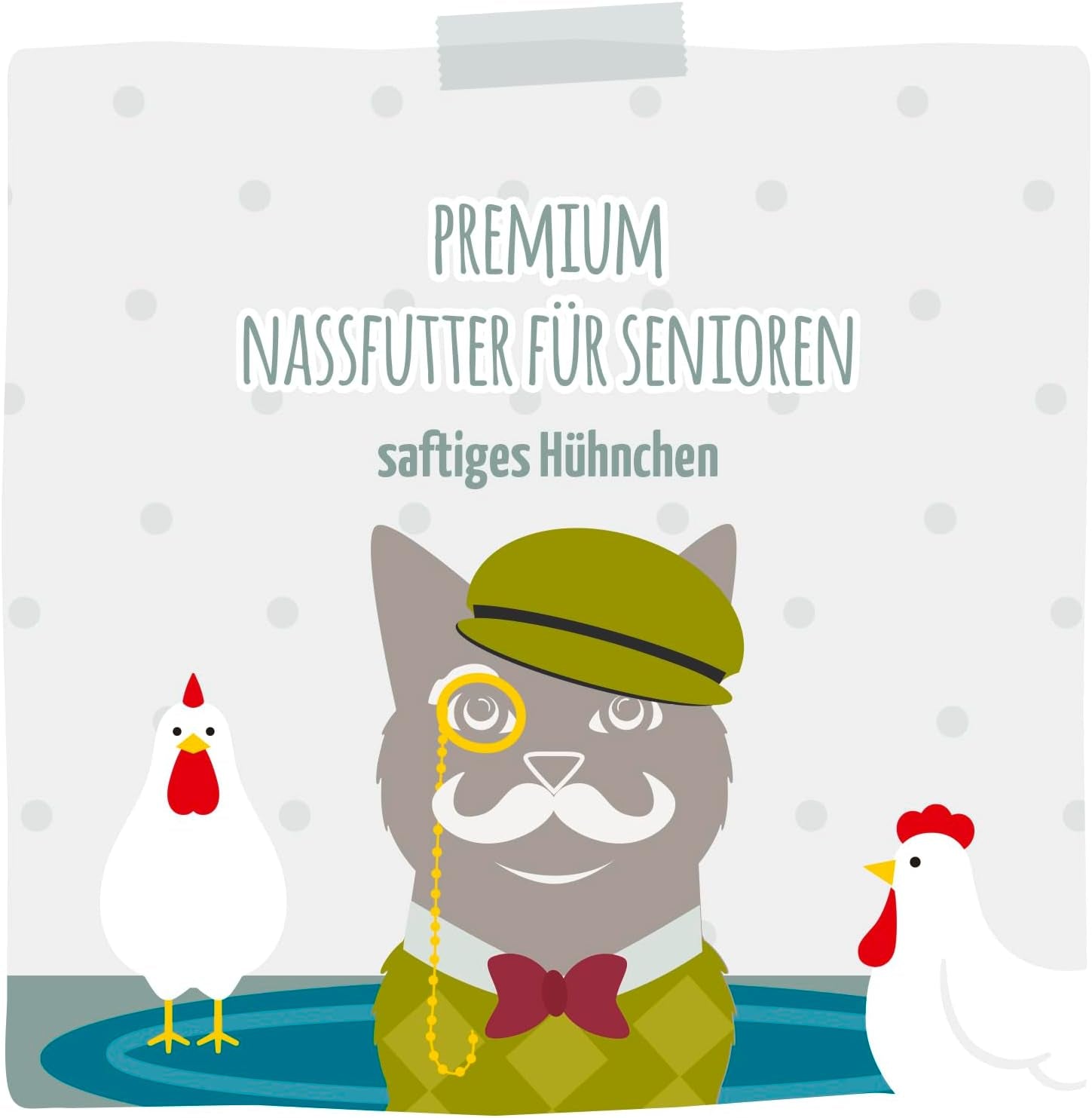MjAMjAM – Premium-Nassfutter für Katzen – Senior – saftiges Huhn, 6er-Pack (6 x 400 g), getreidefrei