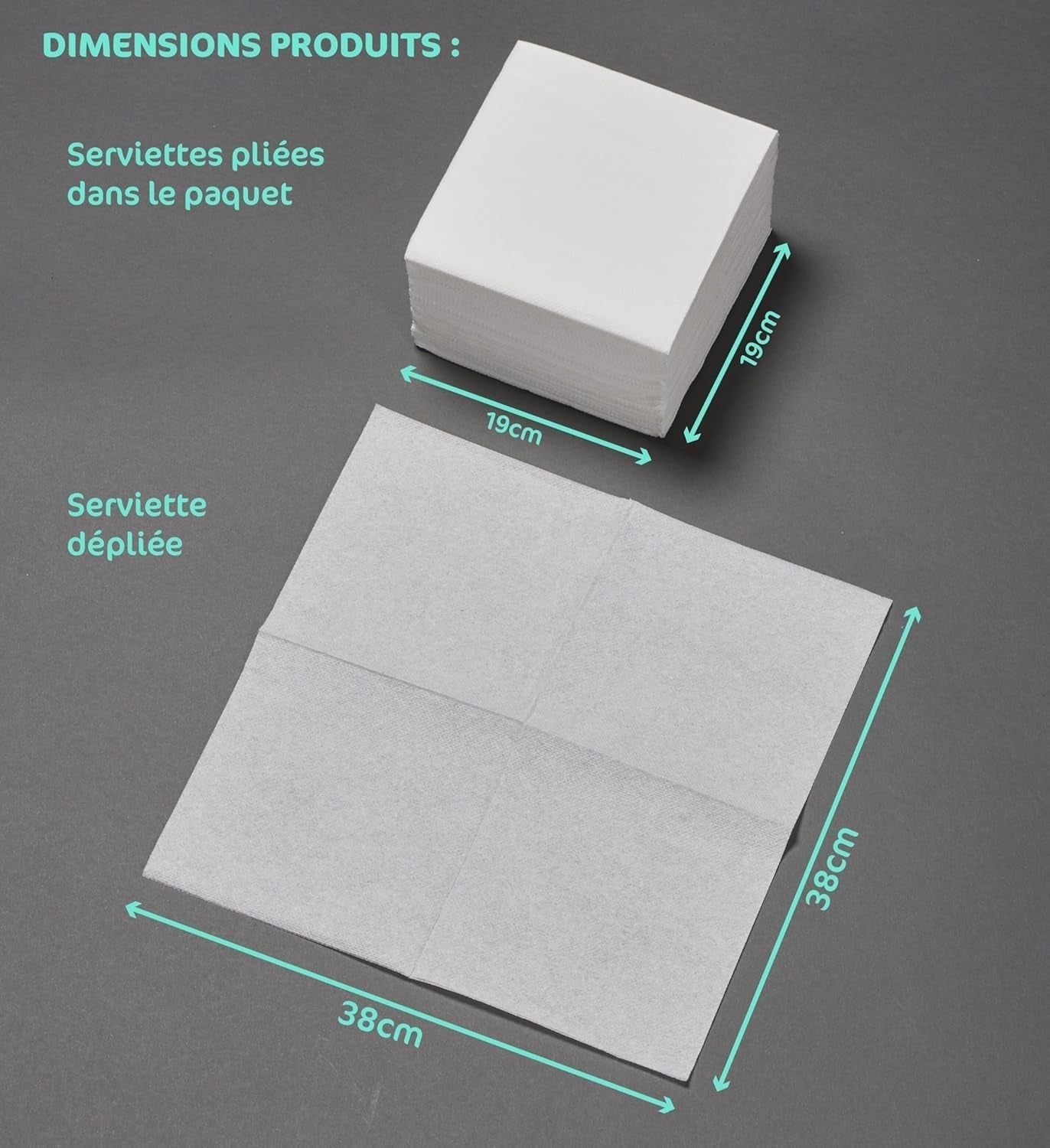 - Tex Touch Papierservietten - Schwarz - Fsc®-zertifizierte Servietten - Recycelbar und biologisch abbaubar - Set mit 40 großen schwarzen Servietten 38 x 38 cm