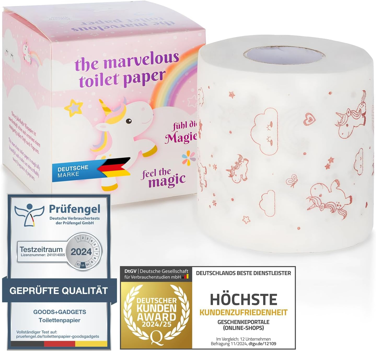 Einhorn-Toilettenpapier – Niedliches Toilettenpapier verwandelt Ihr Badezimmer in eine Wohlfühloase (Einhorn)