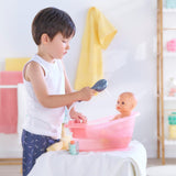 Corolle 9000141660 - Mon Grand Poupon Badewanne mit Pumpfunktion und Quietscheentchen für alle 30-36 cm, 32,5 cm Puppen, ab 3 Jahren