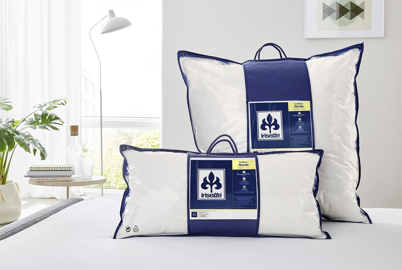 Irisette Micro Thermo Kissen – Hergestellt in Deutschland – Kissen mit abnehmbarem weichem Mikrofaserbezug, 40 x 80 cm, Öko-Tex-zertifizierte Naty Shop-Standardkissen