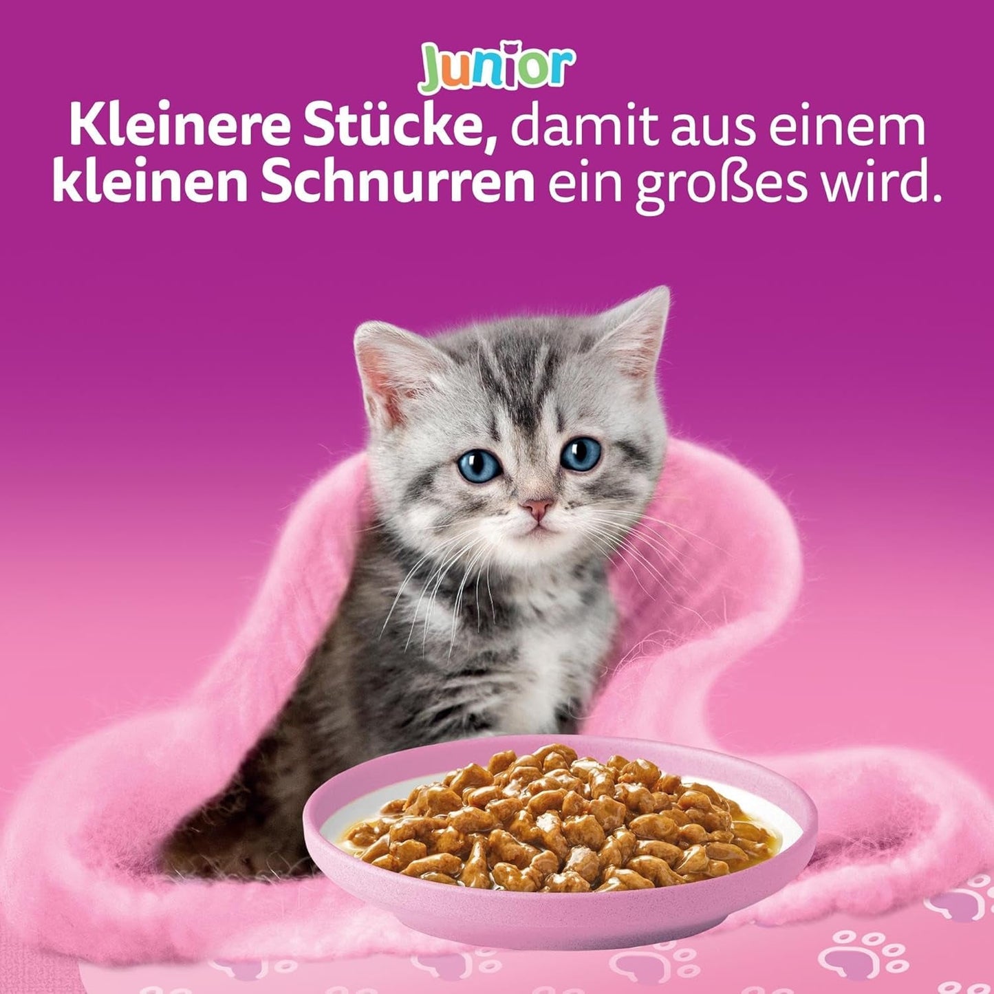 Whiskas Junior Classic Selection Nassfutter für Katzen in Soße, 48 Beutel, 12 x 85 g (4er-Packung) – Hochwertiges Nassfutter für heranwachsende Katzen, 2 bis 12 Monate