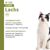 Nassfutter für Katzen Catz Finefood Purrrr mit Monoprotein und Lachs Nr. 105, für Katzen mit empfindlicher Verdauung, 16 x 80 g
