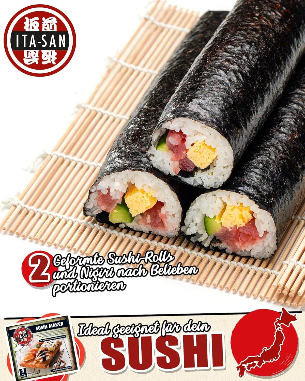 ITA-SAN Sushi Set (9-teiliges Komplettset, ideal für Einsteiger, zum Ausprobieren oder Verschenken) 1 Packung