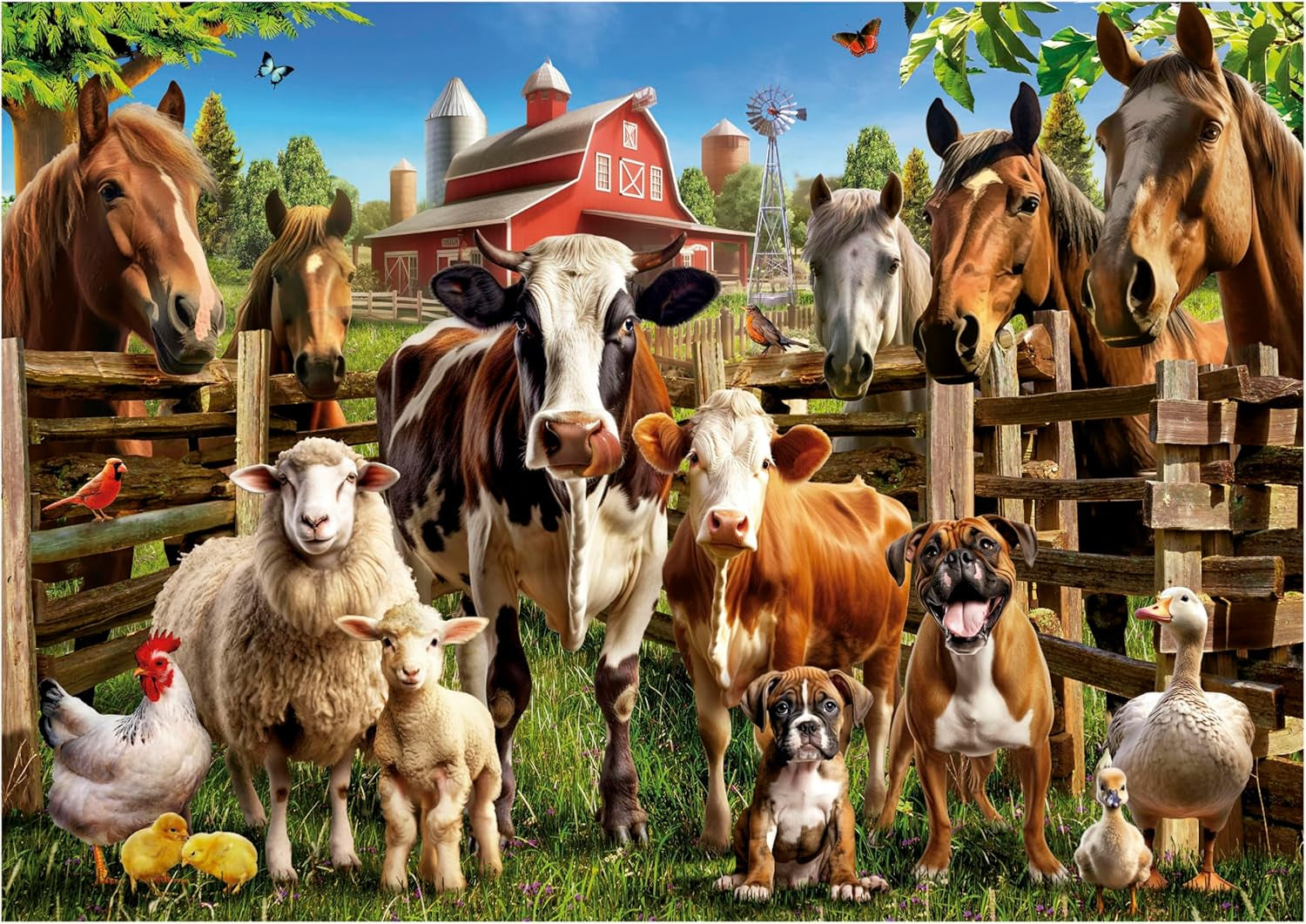 Educa - Puzzle mit 500 Teilen für Erwachsene | Freche Nutztiere. Abmessungen: 48 x 34 cm. Inklusive Fixpuzzle-Puzzlekleber. Seit 11 Jahren (19905) Puzzle Naty Shop