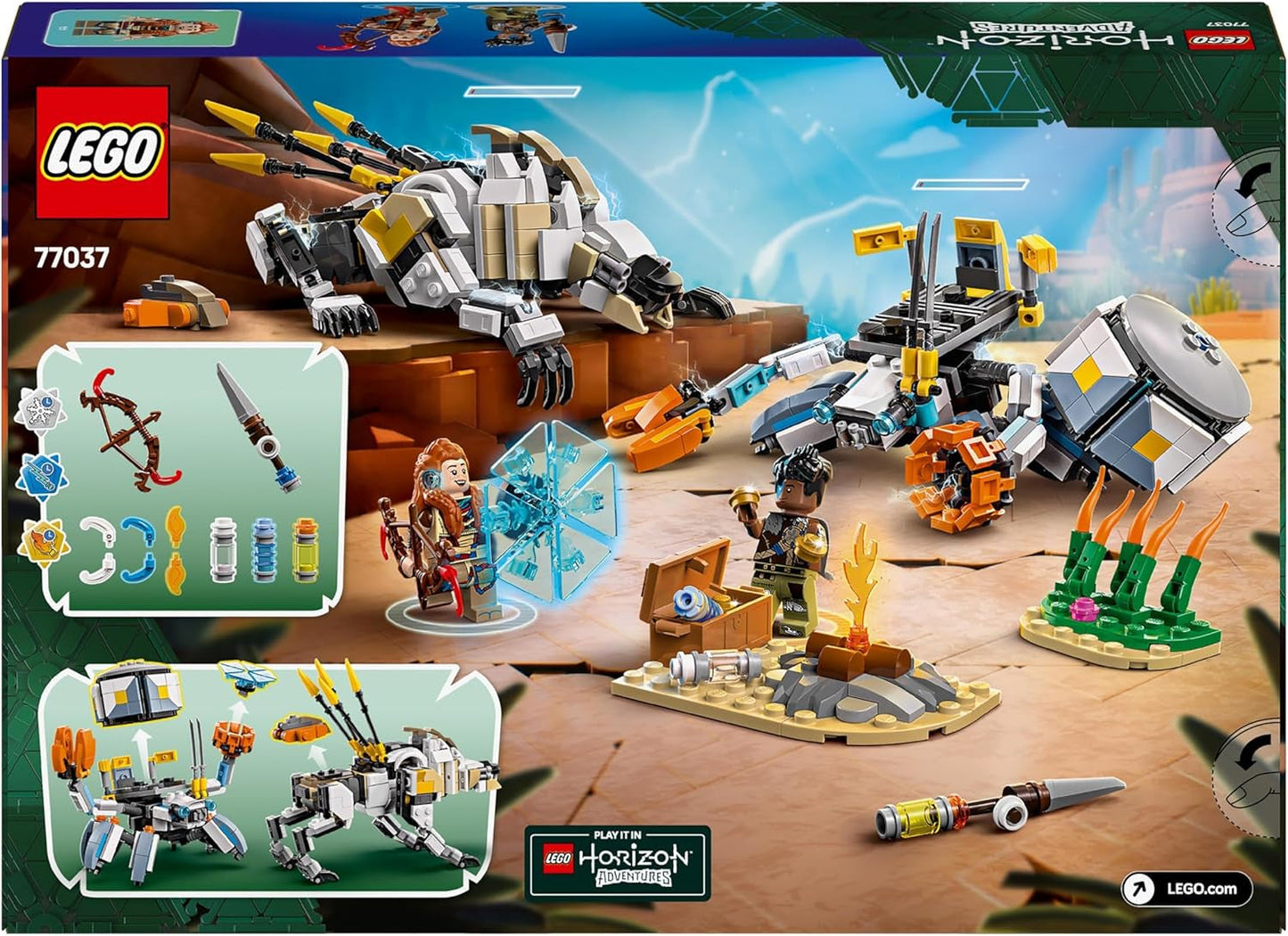LEGO Horizon Adventures Aloy und Varl Vs. Gepanzerter Walker und Sawtooth, Monsterauto-Spielzeug und Minifiguren, Sammelset für Videospielfans, Jungen und Mädchen ab 9 Jahren 77037 Bausätze Besuchen Sie den LEGO-Store