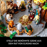 LEGO Icons Der Herr der Ringe: Bruchtal – Sammlungs- und Ausstellungsset für Erwachsene mit 15 einzigartigen Minifiguren, darunter Gandalf, Legolas, Aragorn und Frodo, exklusiv bei Amazon – 10316 Bausets Besuche den LEGO-Store