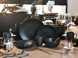 Creatable, 23146, Serie SOFT TOUCH BLACK, 20-teiliges Geschirrset, Kombiservice aus Porzellan, spülmaschinen- und mikrowellengeeignet, hergestellt in Portugal
