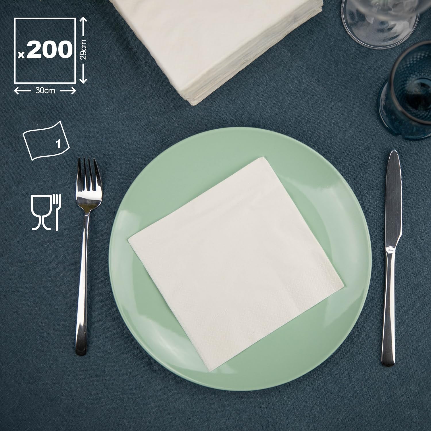 Renova - Renovagreen-Taschentücher, 200 Taschentücher, Recyclingpapier, Europäisches Umweltzeichen, Standardgröße