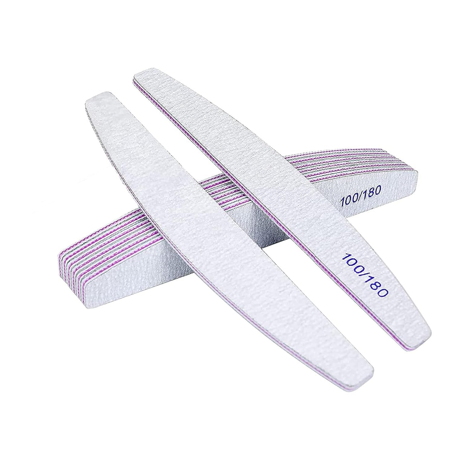 URAQT Professionelle Nagelfeile, 16 Stück, Feile 100/180, Waschbar, Für Nägel, Doppelseitig – Friseursalon, Haustiere (White)