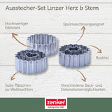 Zenker Ausstecher-Set Linzer Herz und Stern aus Edelstahl – Perfekt für Weihnachtskekse, 3-teilig, inkl. Geschenkverpackung, spülmaschinengeeignet und rostfrei – The Christmas Candy Shop